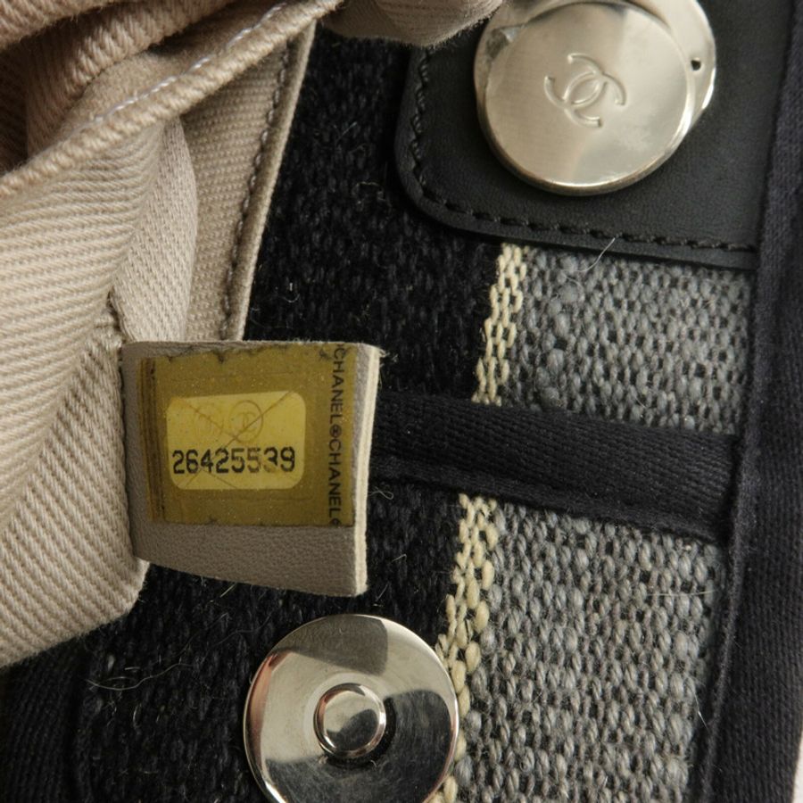 CHANEL 帆布Deauville Tote Small鏈帶手挽袋-7