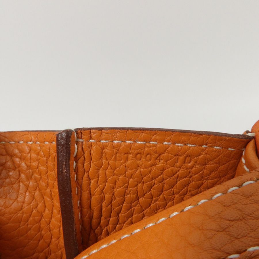 HERMES Clemence皮革Halzan 31手挽肩背兩用袋Orange-6
