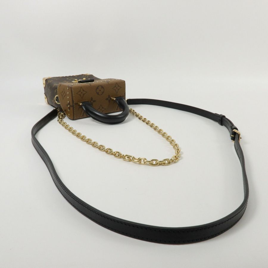 LOUIS VUITTON Monogram/Monogram Reverse Camera Box鏈帶手挽肩背兩用袋-7