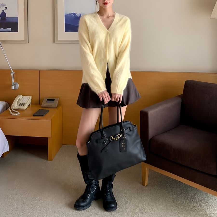 🖤 MIU MIU Aventure Nappa 黑金托特包-0