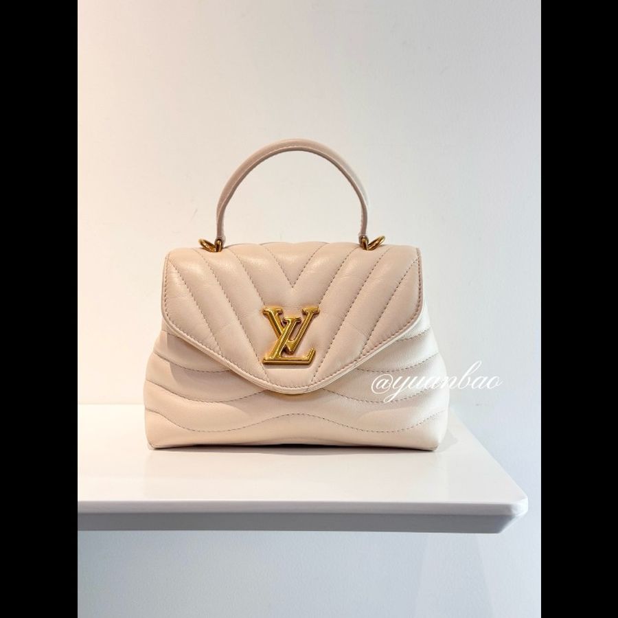 LV路易威登奶白色牛皮手提包 97新-5