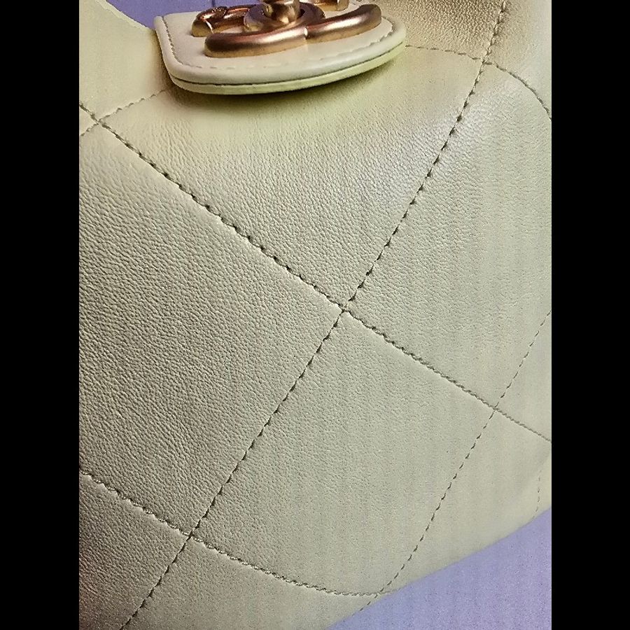 Chanel hobo 檸檬黃半月包-14