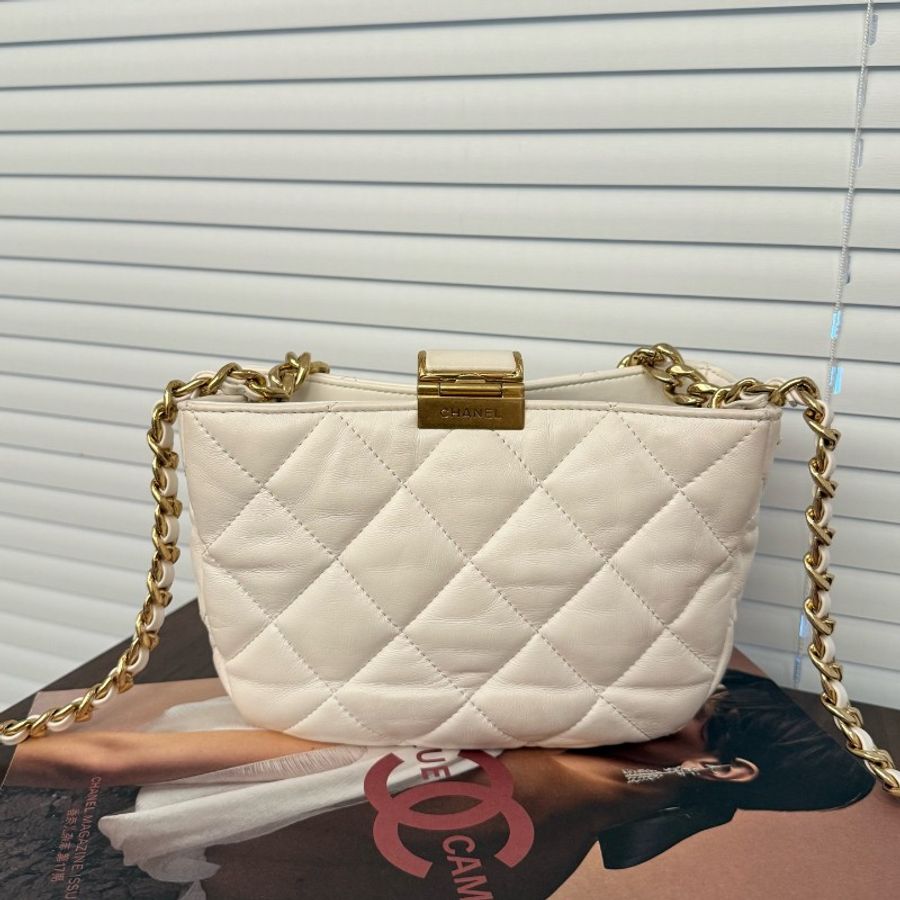 98新 Chanel 白金hobo流浪包 晶片款-1