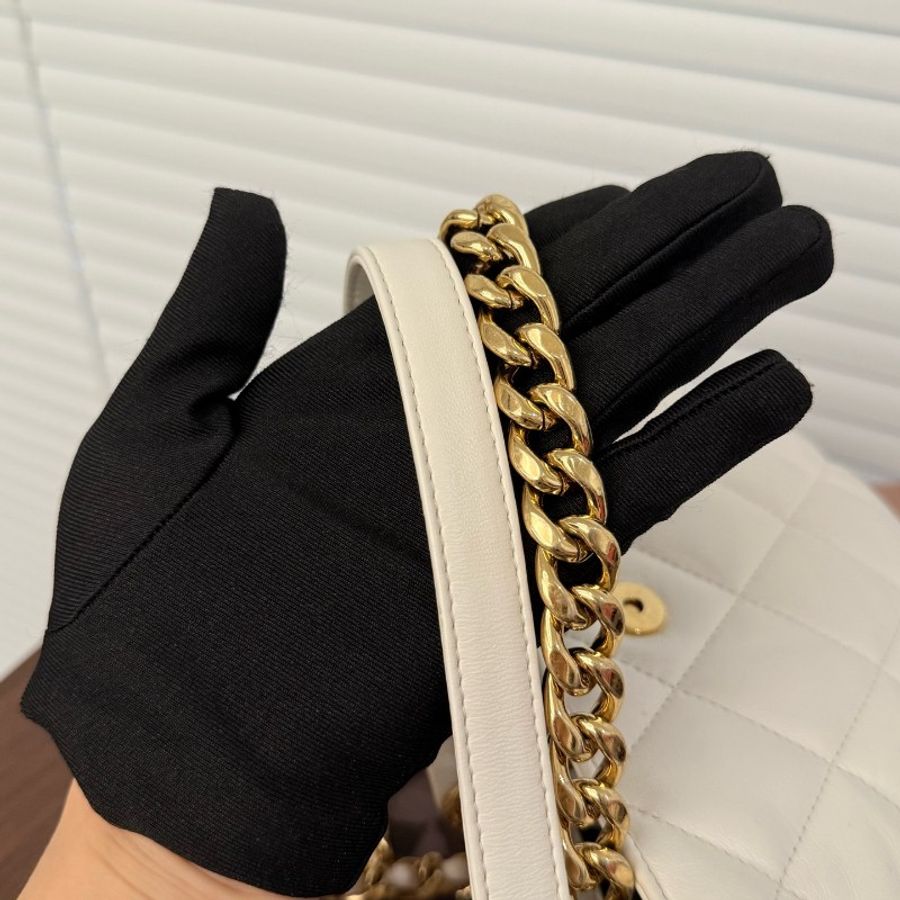98新 Chanel 白金hobo流浪包 晶片款-4