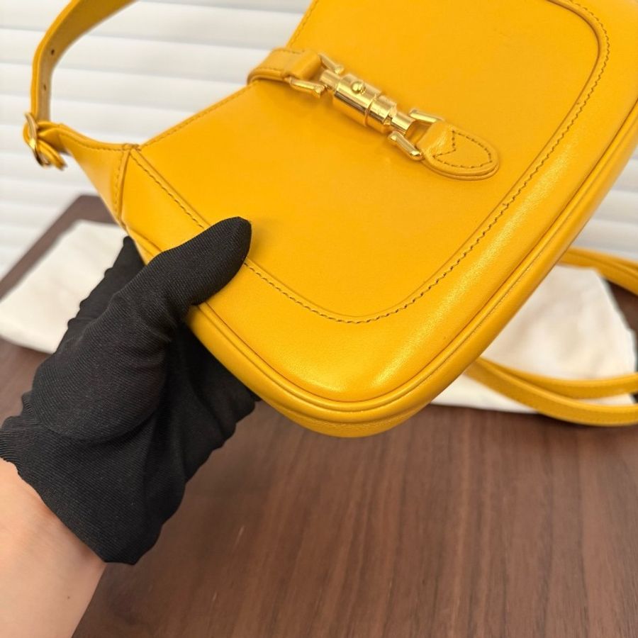 98新 Gucci 黃色1961斜挎包-5