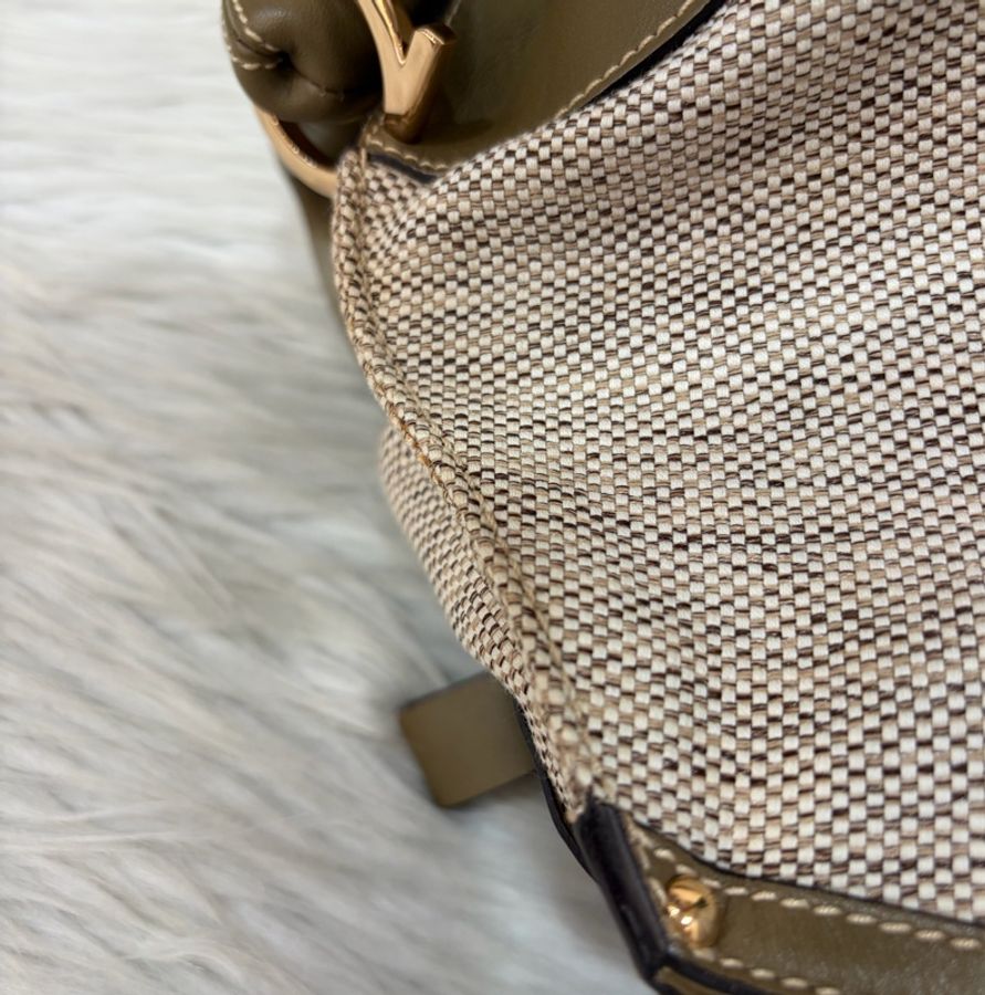 Ferragamo 防潑水帆布橄欖綠牛皮手提斜背包 肩背包 側背包 醫生包 兩用包-32