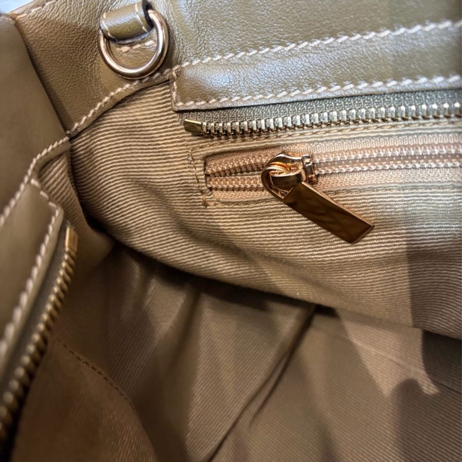 Ferragamo 防潑水帆布橄欖綠牛皮手提斜背包 肩背包 側背包 醫生包 兩用包-35