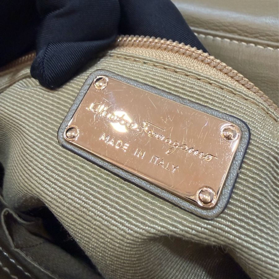 Ferragamo 防潑水帆布橄欖綠牛皮手提斜背包 肩背包 側背包 醫生包 兩用包-40