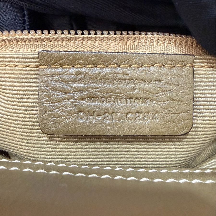 Ferragamo 防潑水帆布橄欖綠牛皮手提斜背包 肩背包 側背包 醫生包 兩用包-44