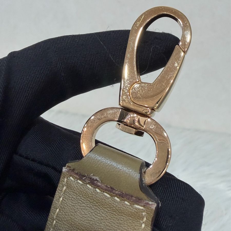Ferragamo 防潑水帆布橄欖綠牛皮手提斜背包 肩背包 側背包 醫生包 兩用包-58