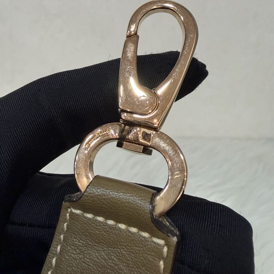 Ferragamo 防潑水帆布橄欖綠牛皮手提斜背包 肩背包 側背包 醫生包 兩用包-60