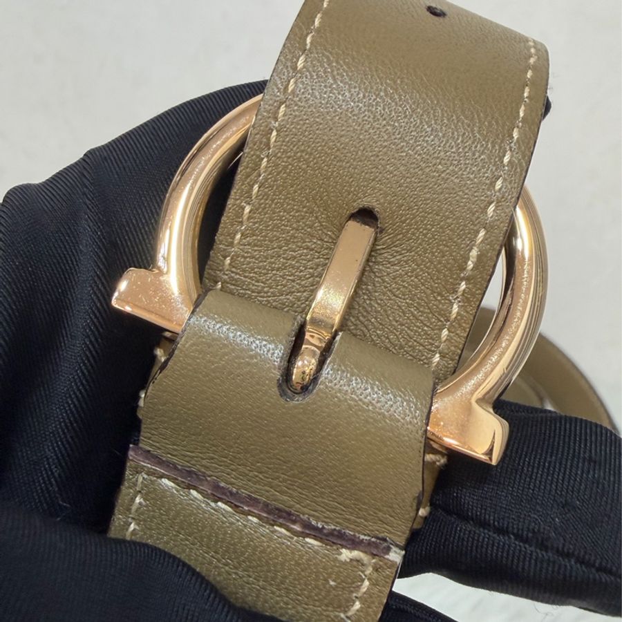 Ferragamo 防潑水帆布橄欖綠牛皮手提斜背包 肩背包 側背包 醫生包 兩用包-62