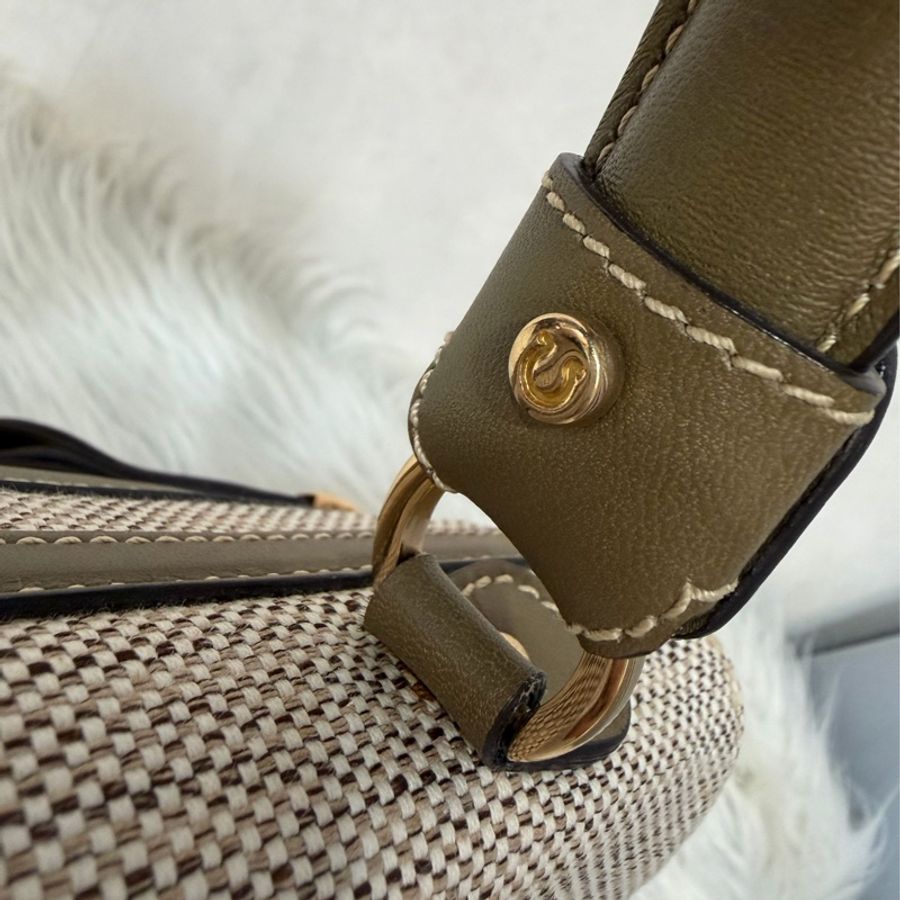 Ferragamo 防潑水帆布橄欖綠牛皮手提斜背包 肩背包 側背包 醫生包 兩用包-73