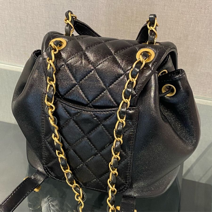 Chanel 手提抽繩水桶後背包/晶片款-6