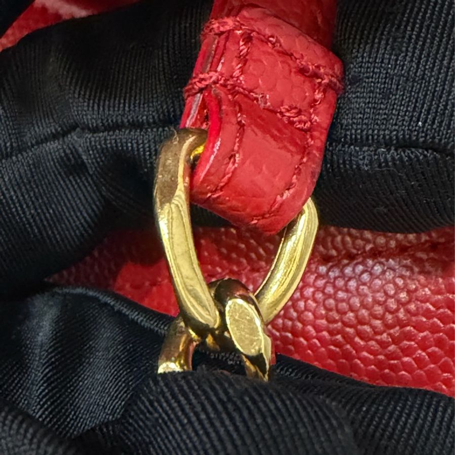 YSL 377828 WOC 紅色荔紋皮革金鍊斜背包 斜挎包 鍊子長夾 手拿包 肩背包-23