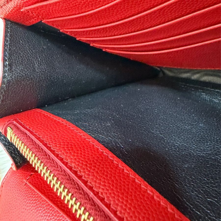 YSL 377828 WOC 紅色荔紋皮革金鍊斜背包 斜挎包 鍊子長夾 手拿包 肩背包-42