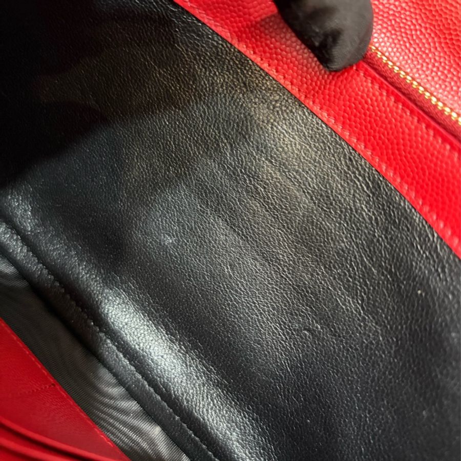 YSL 377828 WOC 紅色荔紋皮革金鍊斜背包 斜挎包 鍊子長夾 手拿包 肩背包-44