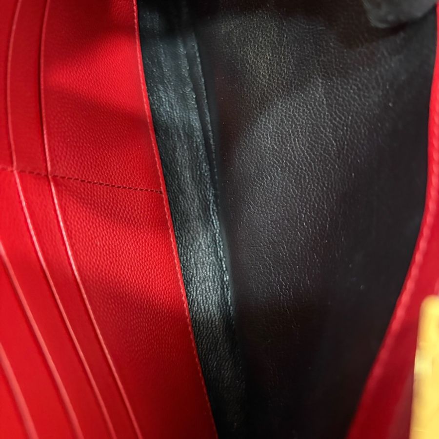 YSL 377828 WOC 紅色荔紋皮革金鍊斜背包 斜挎包 鍊子長夾 手拿包 肩背包-51