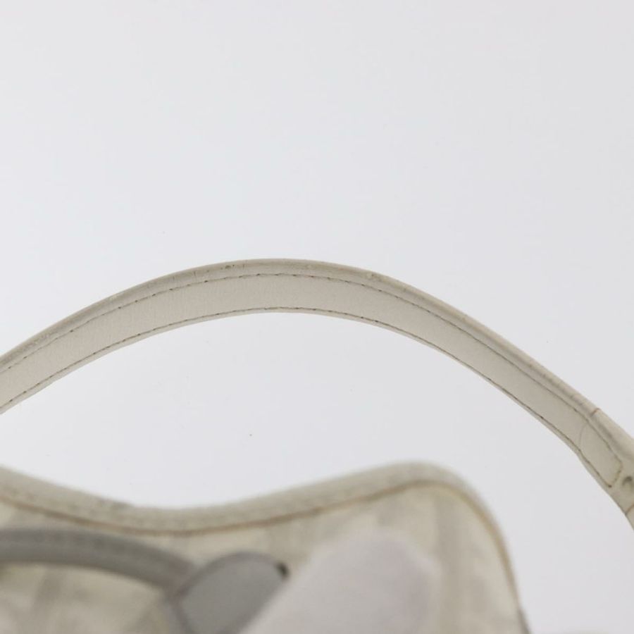 【日本直送】Christian Dior Trotter Romantic Chain Shoulder Bag PVC White Silver Auth 151343V-7