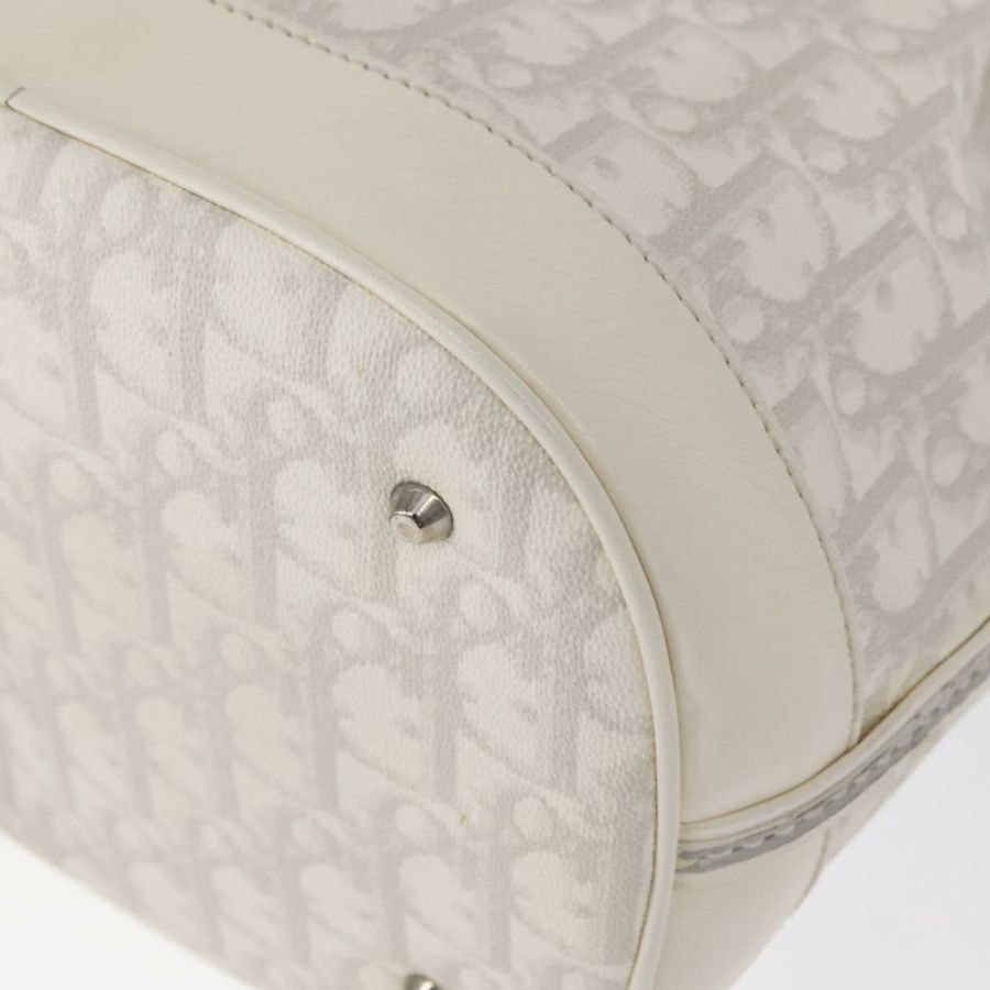 【日本直送】Christian Dior Trotter Romantic Chain Shoulder Bag PVC White Silver Auth 151343V-15