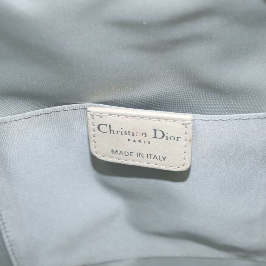 【日本直送】Christian Dior Trotter Romantic Chain Shoulder Bag PVC White Silver Auth 151343V-17