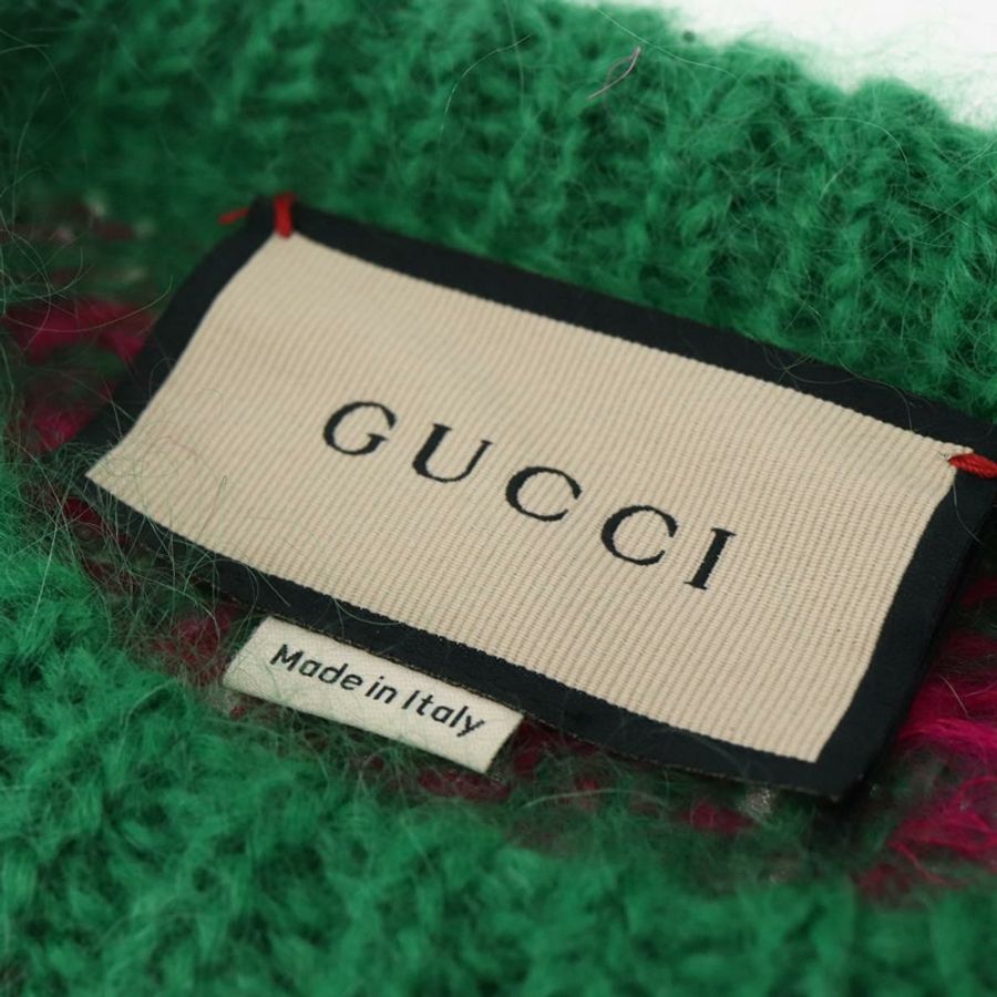 【日本直送】GUCCI 人字紋亮片針織毛衣 羊毛 綠色 713233 正品 169947V-5