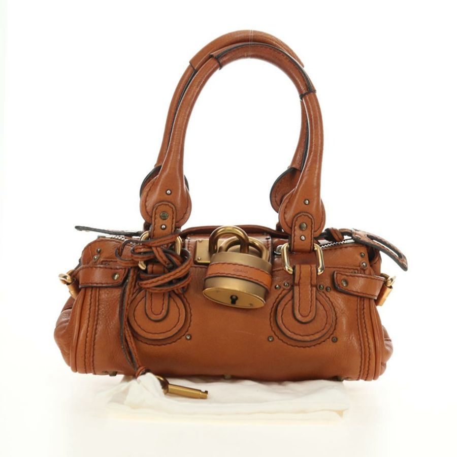 【日本直送】Chloe Paddington 迷你手提包,棕色、銀色、金色皮革,正品 am11785SAM-11