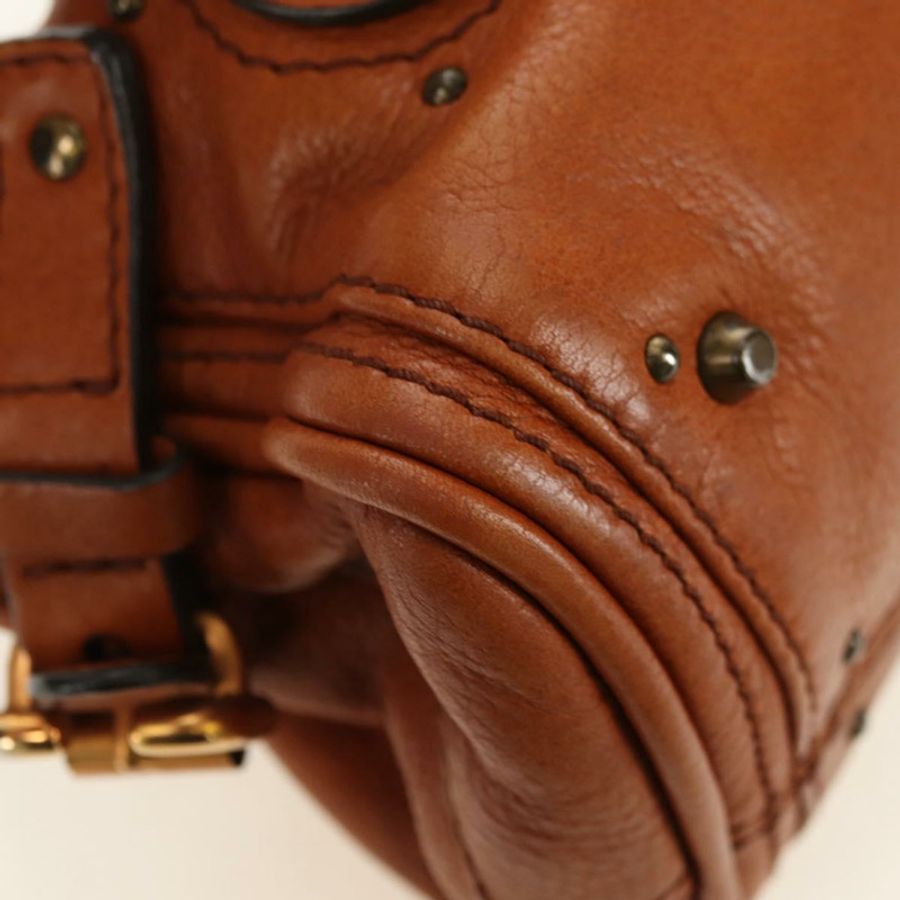 【日本直送】Chloe Paddington 迷你手提包,棕色、銀色、金色皮革,正品 am11785SAM-14
