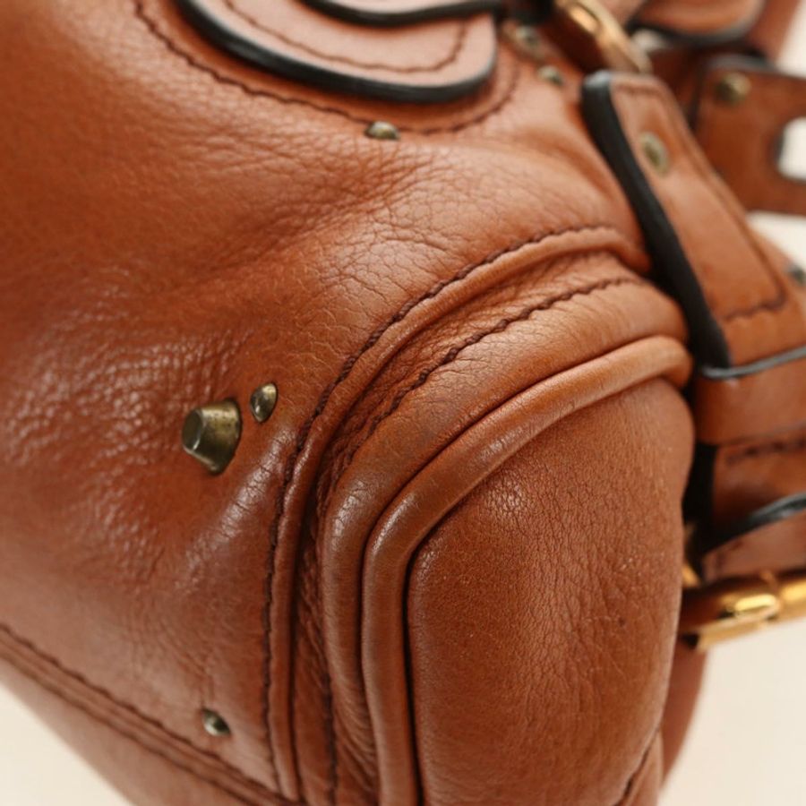 【日本直送】Chloe Paddington 迷你手提包,棕色、銀色、金色皮革,正品 am11785SAM-15