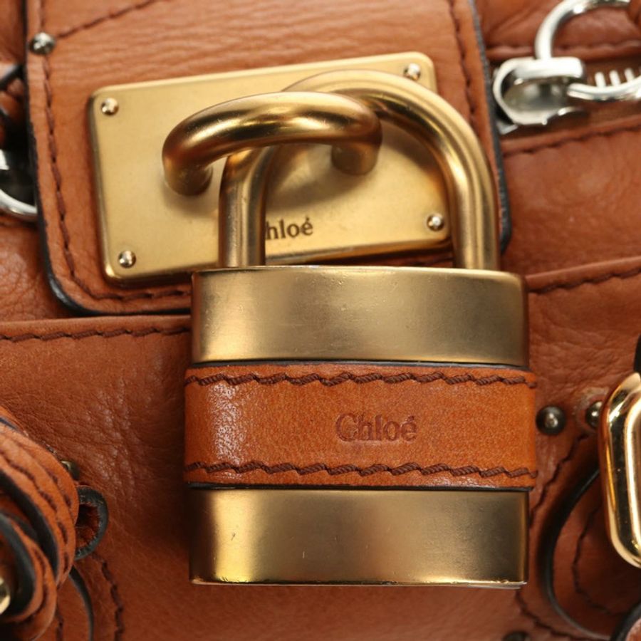 【日本直送】Chloe Paddington 迷你手提包,棕色、銀色、金色皮革,正品 am11785SAM-16