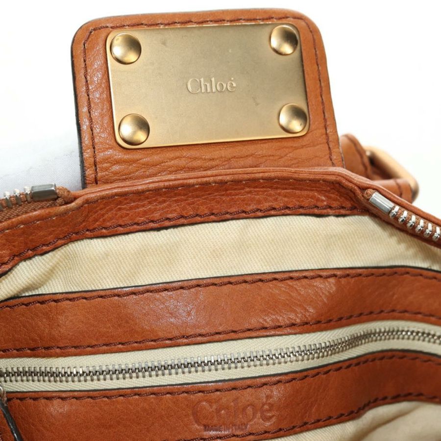 【日本直送】Chloe Paddington 迷你手提包,棕色、銀色、金色皮革,正品 am11785SAM-19