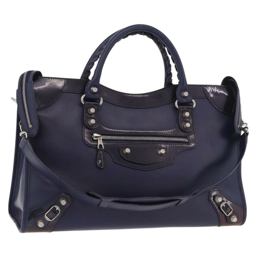 【日本直送】BALENCIAGA 巨型城市包 皮革 兩用 海軍藍 281770 正品 ep14879SAM-0