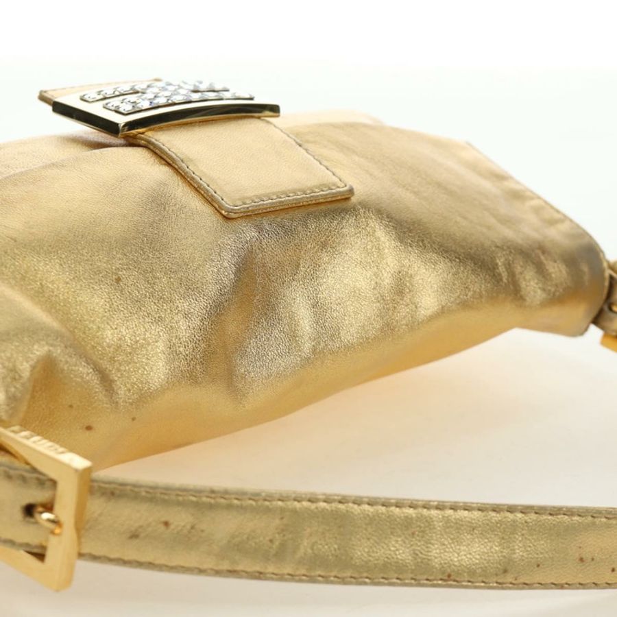 【日本直送】FENDI Mamma Baguette 肩背包 皮革 金色 正品 am11909SM-14