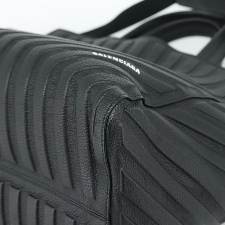 【日本直送】BALENCIAGA 汽車手提包 皮革 2way 黑色銀色 679461 Auth mr2586V-11