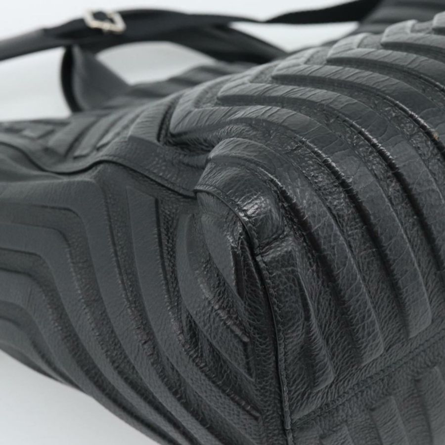 【日本直送】BALENCIAGA 汽車手提包 皮革 2way 黑色銀色 679461 Auth mr2586V-14