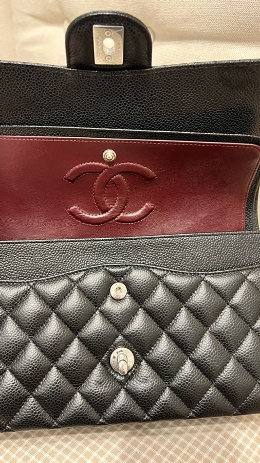 ✨CHANEL Classic Flap CF25 黑色荔枝皮 黑銀|晶片款|95新 大全配-4