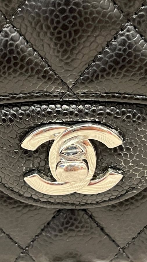 ✨CHANEL Classic Flap CF25 黑色荔枝皮 黑銀|晶片款|95新 大全配-0
