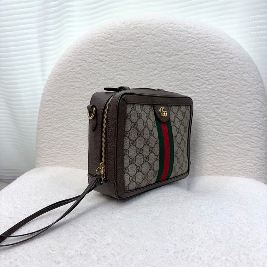 Gucci原花拚咖牛皮方形手提斜背包550622-1