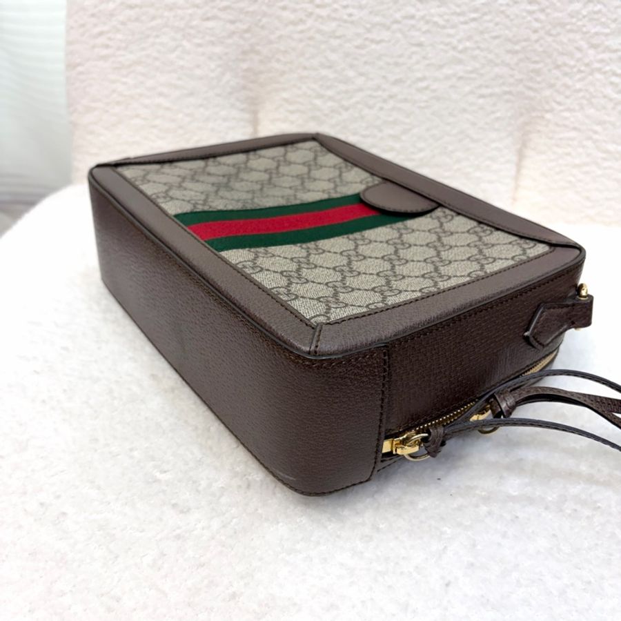 Gucci原花拚咖牛皮方形手提斜背包550622-22
