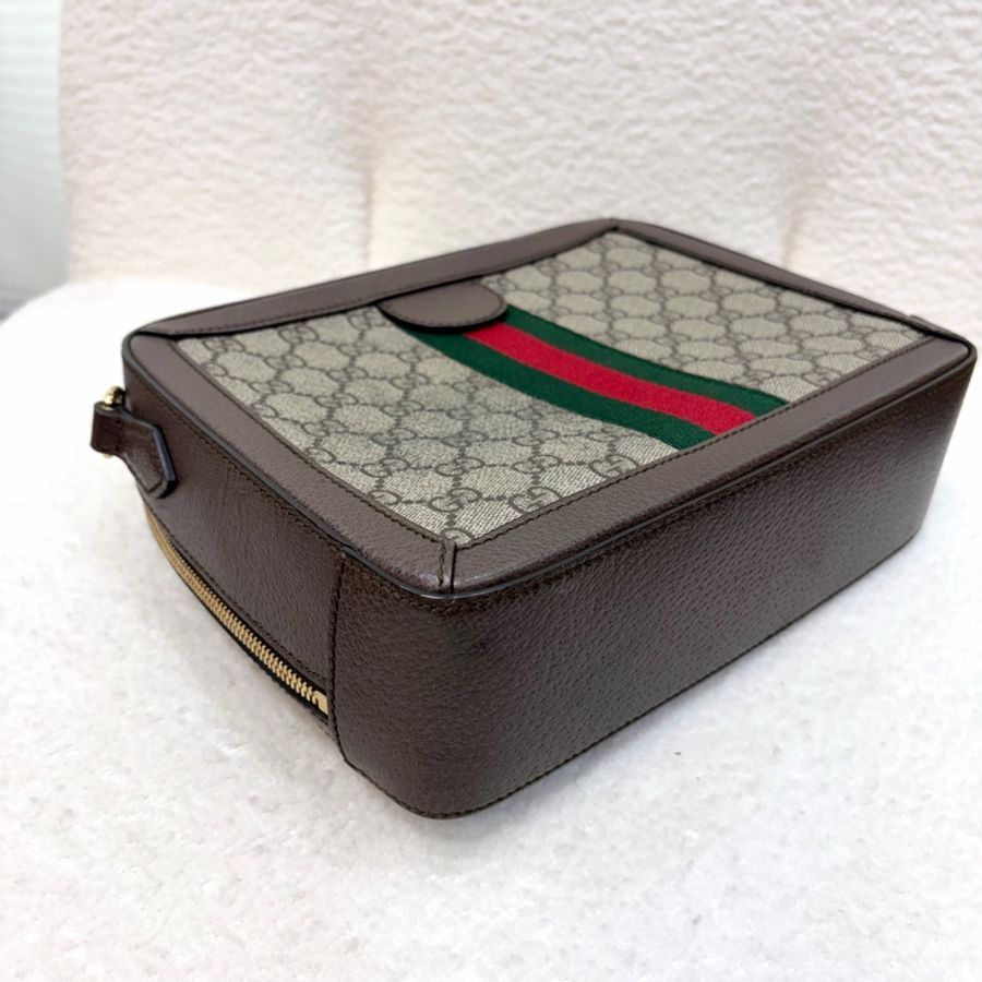 Gucci原花拚咖牛皮方形手提斜背包550622-23