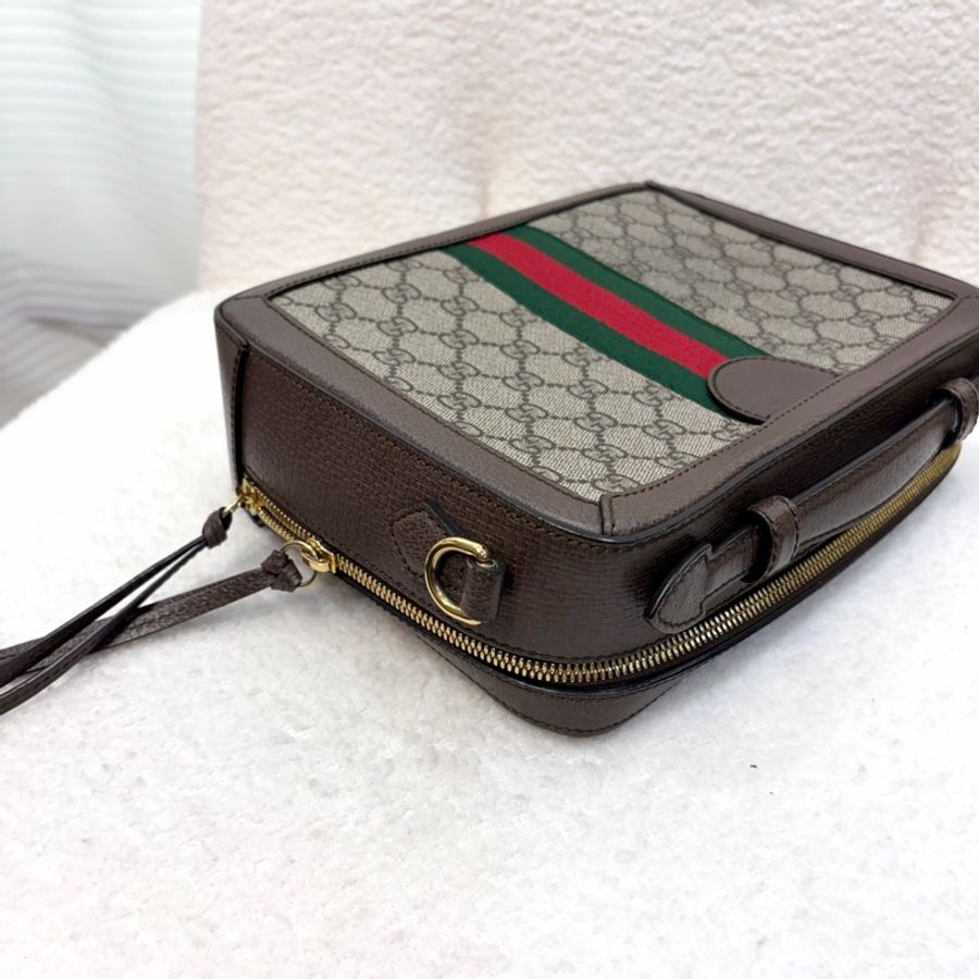 Gucci原花拚咖牛皮方形手提斜背包550622-25