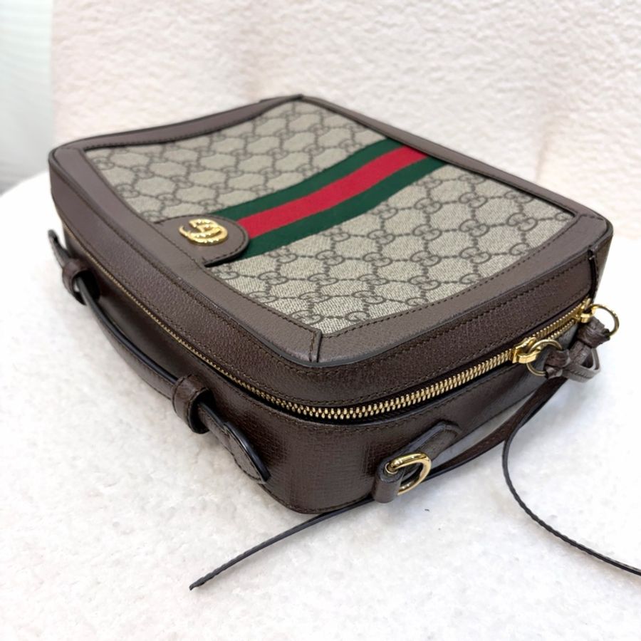 Gucci原花拚咖牛皮方形手提斜背包550622-26