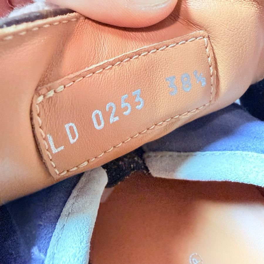 Louis Vuitton 路易威登 LV Frontrow灰麂皮老花拼色一腳蹬板鞋 38.5碼-6