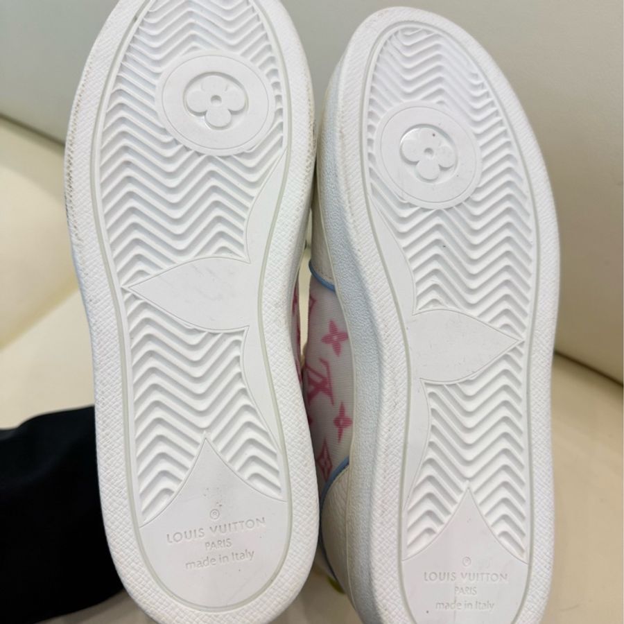 LV Boombox 網紗老花 魔術貼高幫鞋 夢幻馬卡龍粉藍配色 37.5 碼-6