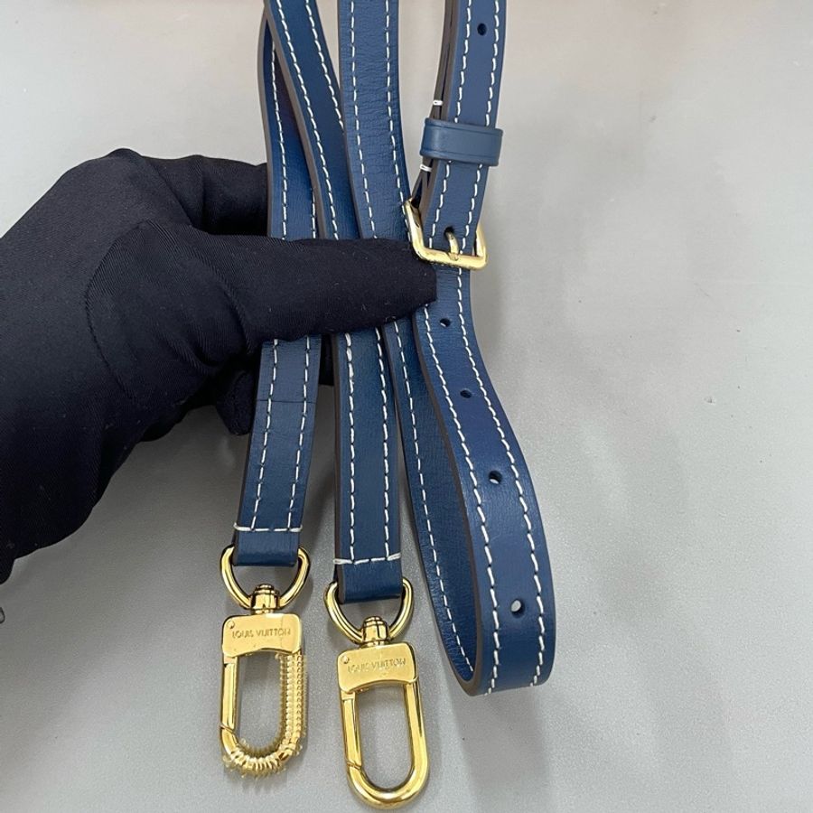 路易威登/Louis Vuitton speedy nano藍色丹寧手提包斜挎包 芯片款-7