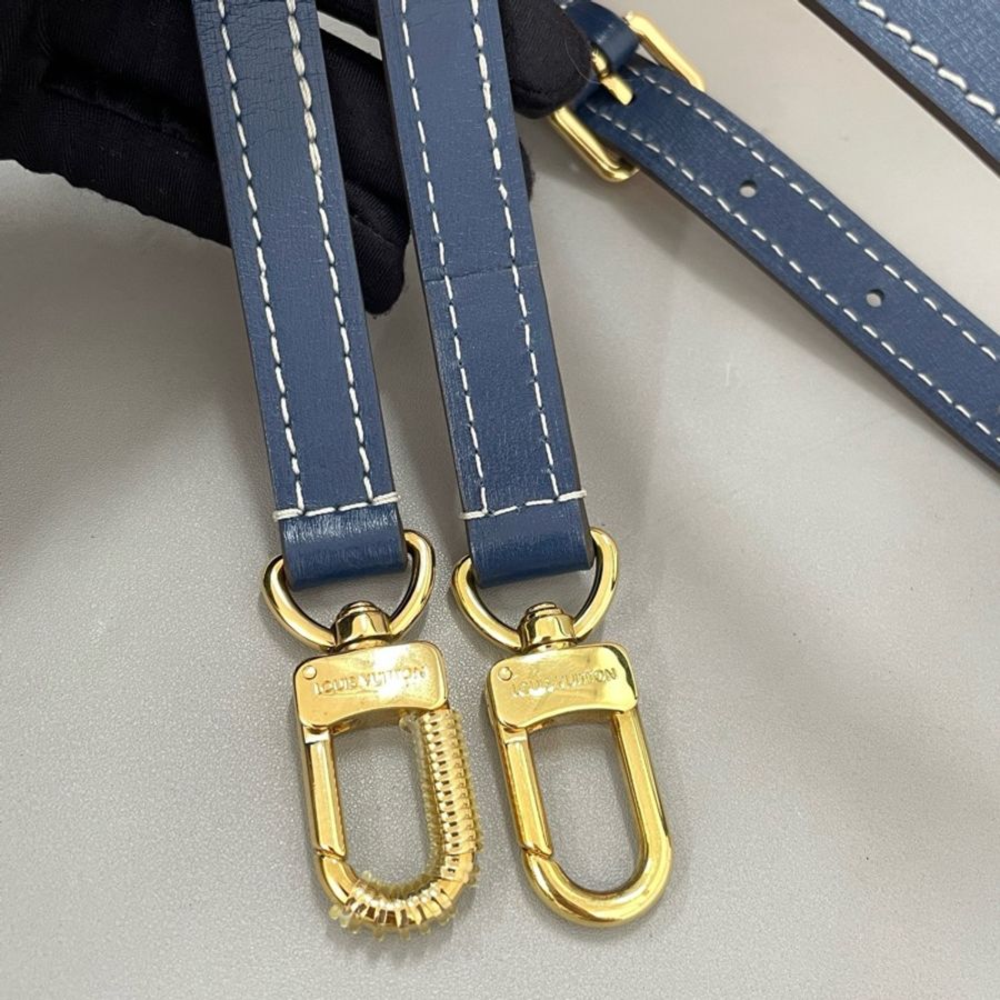 路易威登/Louis Vuitton speedy nano藍色丹寧手提包斜挎包 芯片款-8