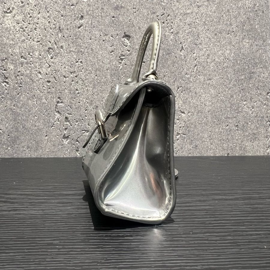 Delvaue德爾沃Brillant系列銀色牛皮超mini鑰匙扣配飾斜挎包-3