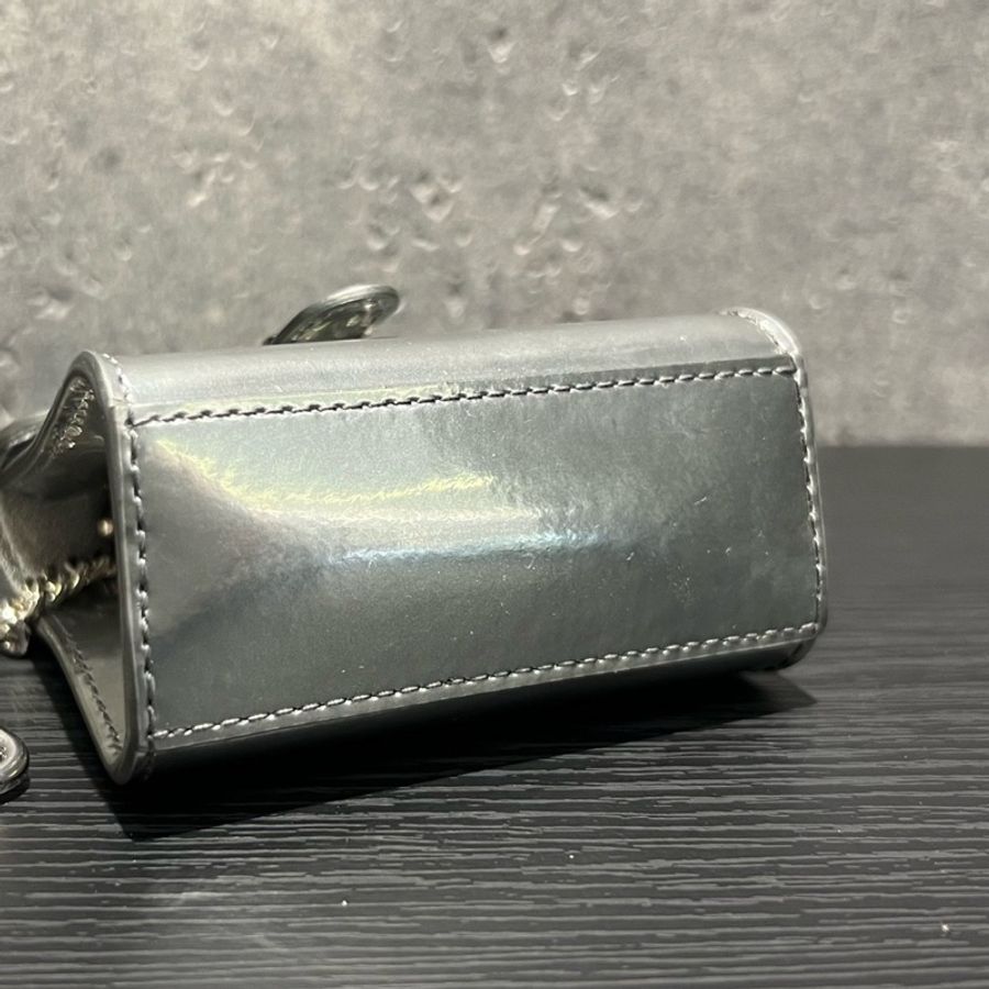 Delvaue德爾沃Brillant系列銀色牛皮超mini鑰匙扣配飾斜挎包-7