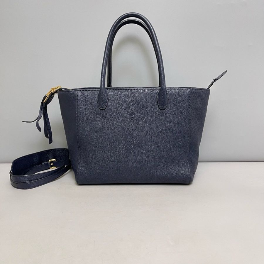全新閒置🐳#MiuMiu #深藍全皮tote #有肩帶-1