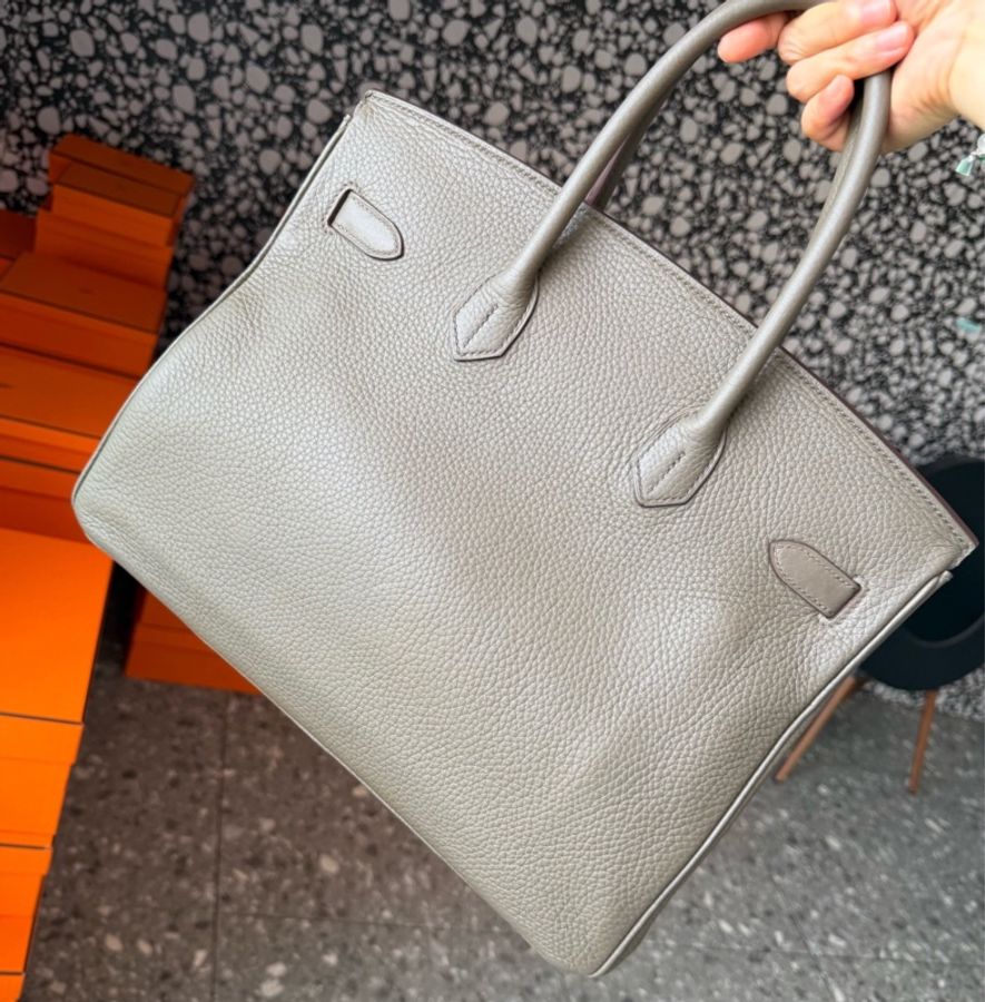 【震撼撿漏價👍🏻全網最低價💫】Hermes/愛馬仕 Birkin35 大象灰銀釦 四大金剛色 經典永不過時-2